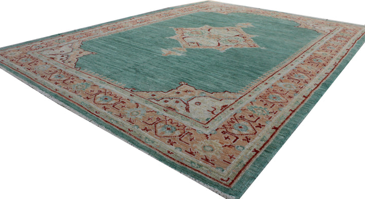 5X7 FT Green Medallion Oushak Rug-San Francisco Rugs--San Francisco Rugs
