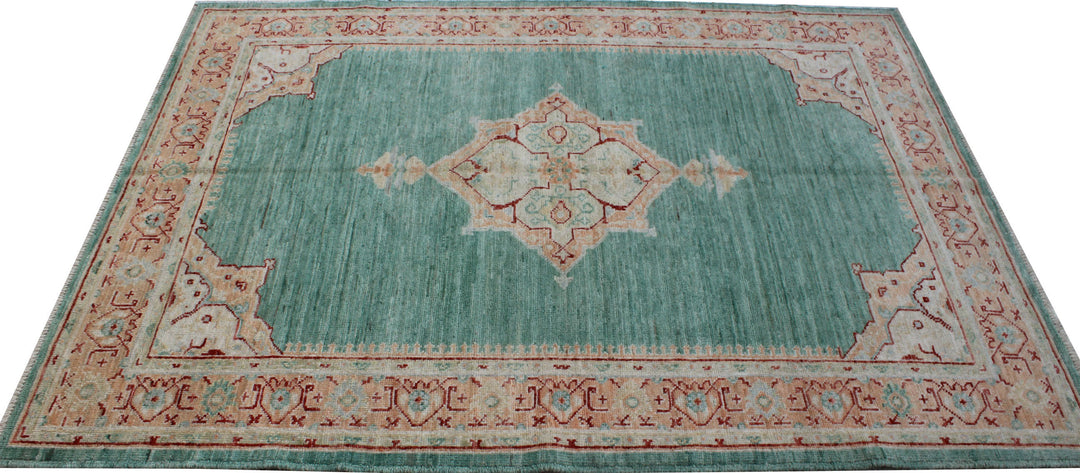 5X7 FT Green Medallion Oushak Rug-San Francisco Rugs--San Francisco Rugs