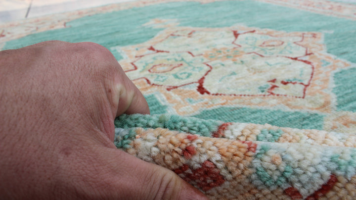 5X7 FT Green Medallion Oushak Rug-San Francisco Rugs--San Francisco Rugs