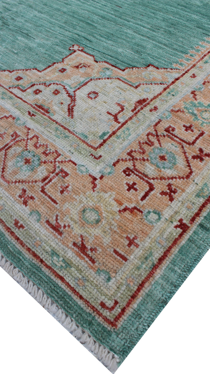 5X7 FT Green Medallion Oushak Rug-San Francisco Rugs--San Francisco Rugs