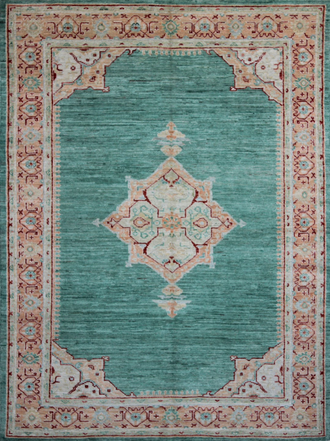 5X7 FT Green Medallion Oushak Rug-San Francisco Rugs--San Francisco Rugs