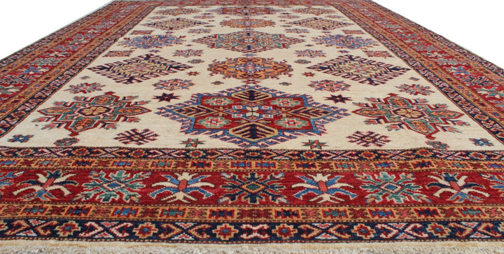 6x8 Ft Hand Knotted Rugs - Cream Red Tribal Rug - Soft Plush Wool Rug - Exquisite Design Rug - Bedroom Rug - Office Rug - Home Decor Rugs-San Francisco Rugs--San Francisco Rugs