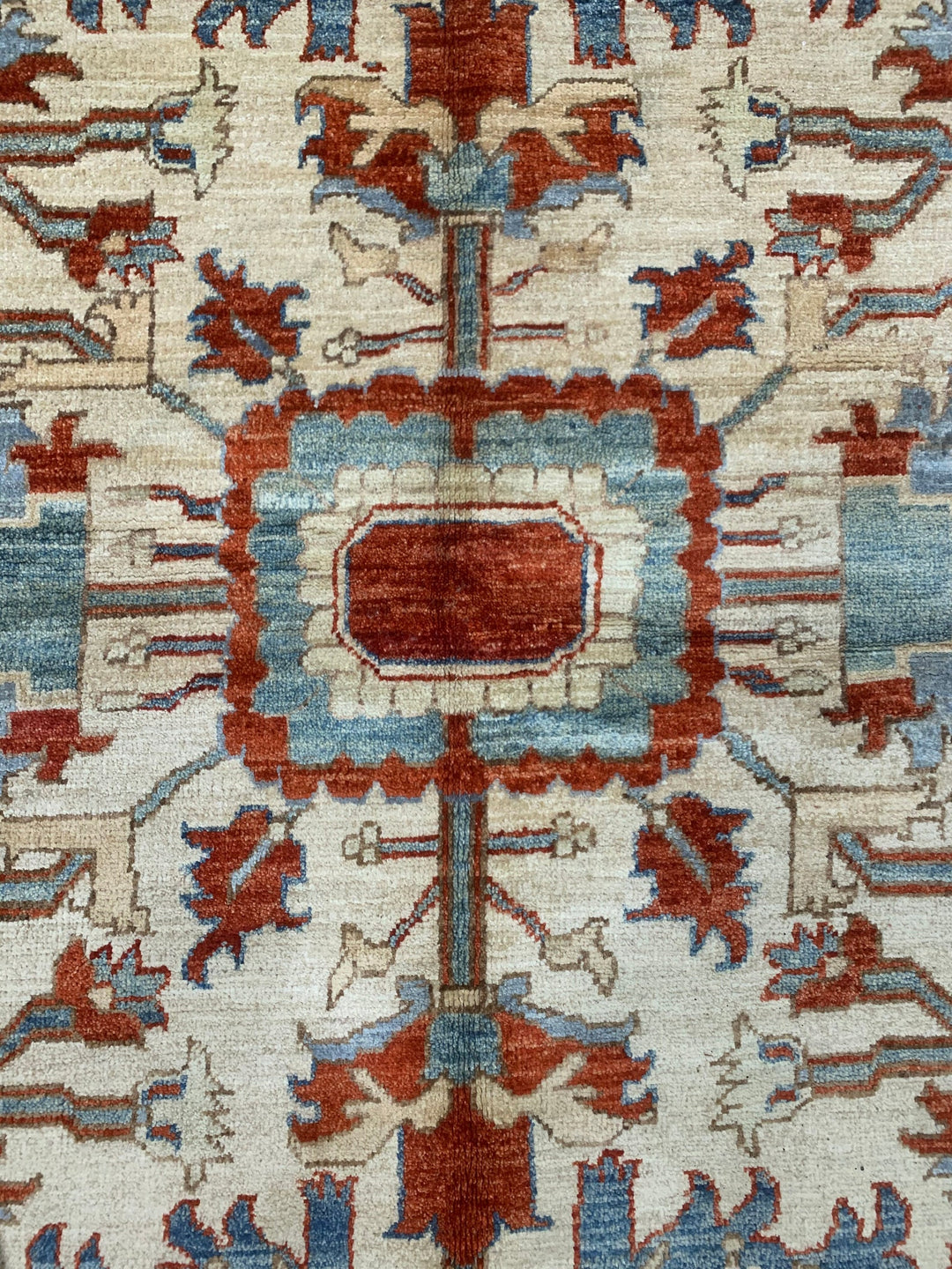 8X10 BEIGE MAHAL DESIGN HAND KNOTTED AFGHAN RUG-San Francisco Rugs--San Francisco Rugs