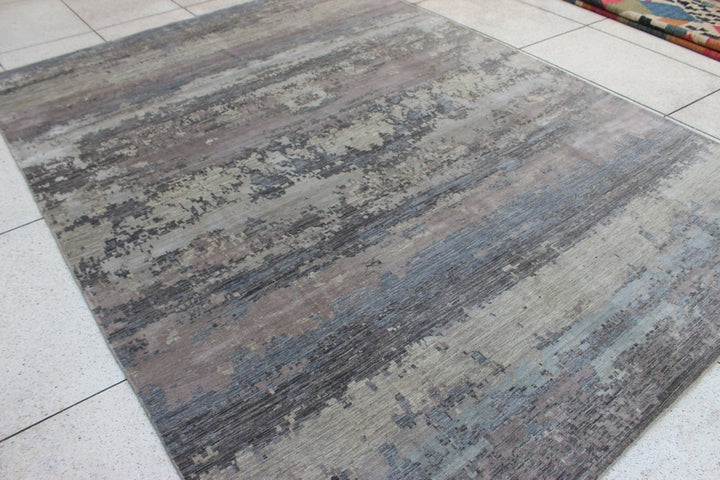 9X12 GRAY WOOL & SILK HAND KNOTTED MODERN RUG-San Francisco Rugs--San Francisco Rugs