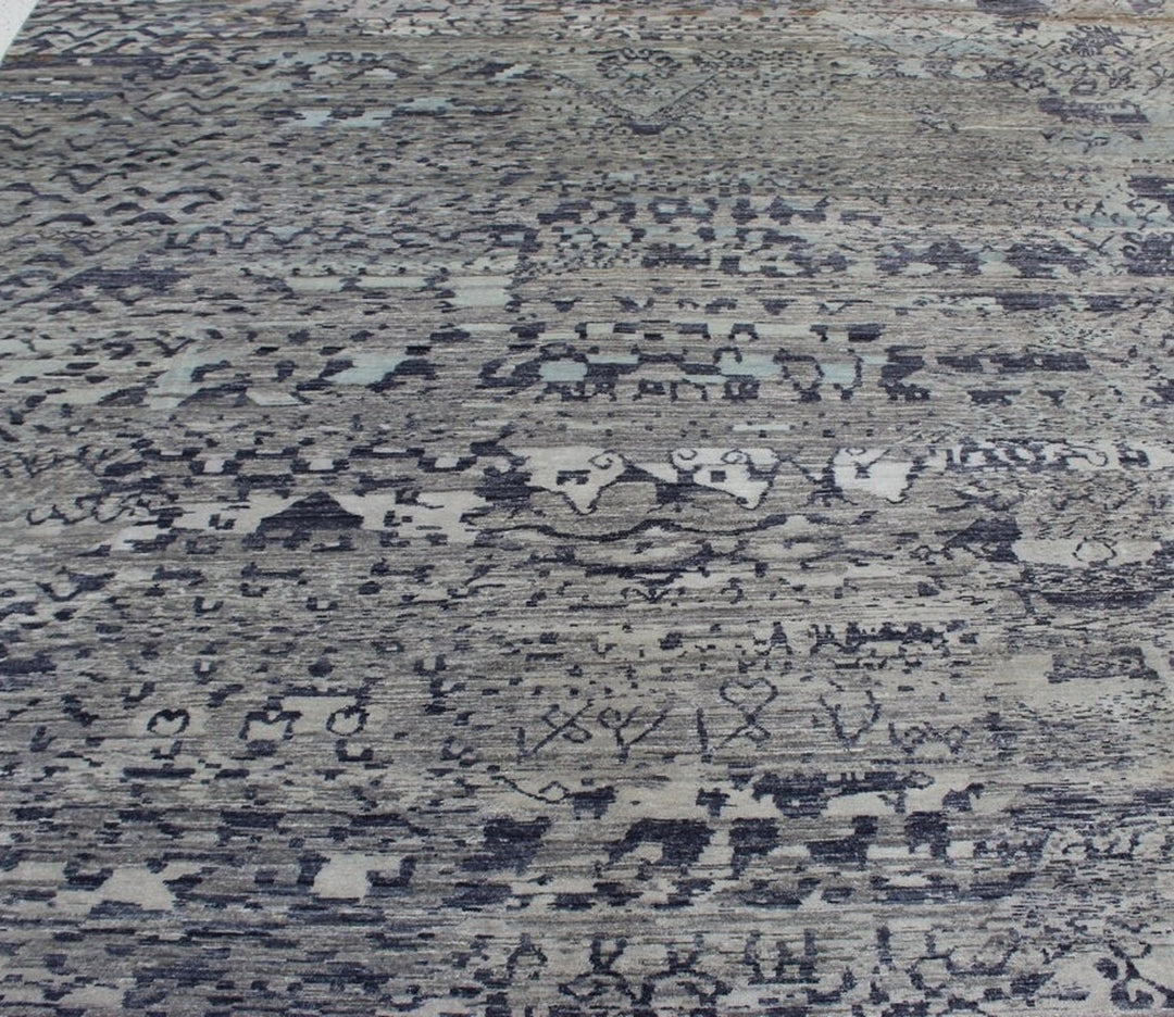 9X12 ABSTRACT MODERN DESIGN HAND KNOTTED RUG-San Francisco Rugs--San Francisco Rugs
