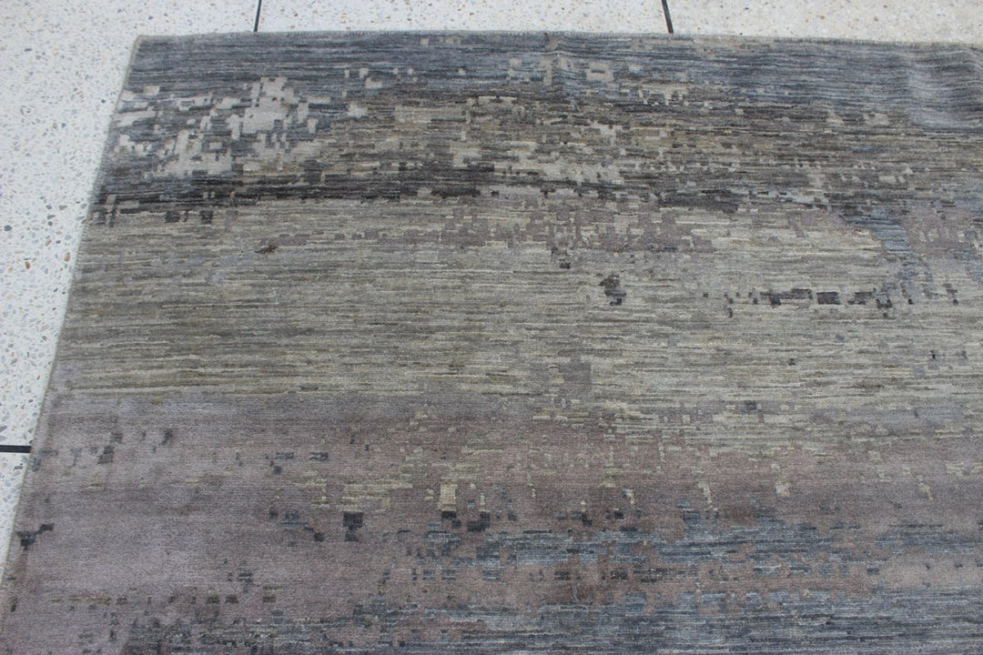 9X12 GRAY WOOL & SILK HAND KNOTTED MODERN RUG-San Francisco Rugs--San Francisco Rugs