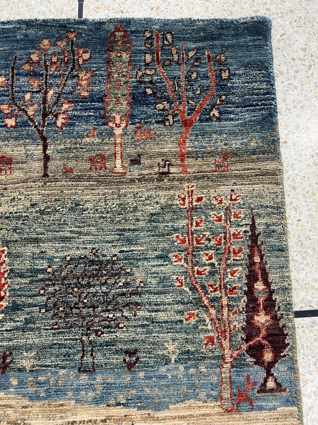Multicolor 2x3 Ft Hand knotted Luri Gabbeh Rug - Soft Wool, Afghan Rug - Cypress Tree Rug - Small Rug For Kitchen, Bathroom - Entryway Rug-San Francisco Rugs--San Francisco Rugs