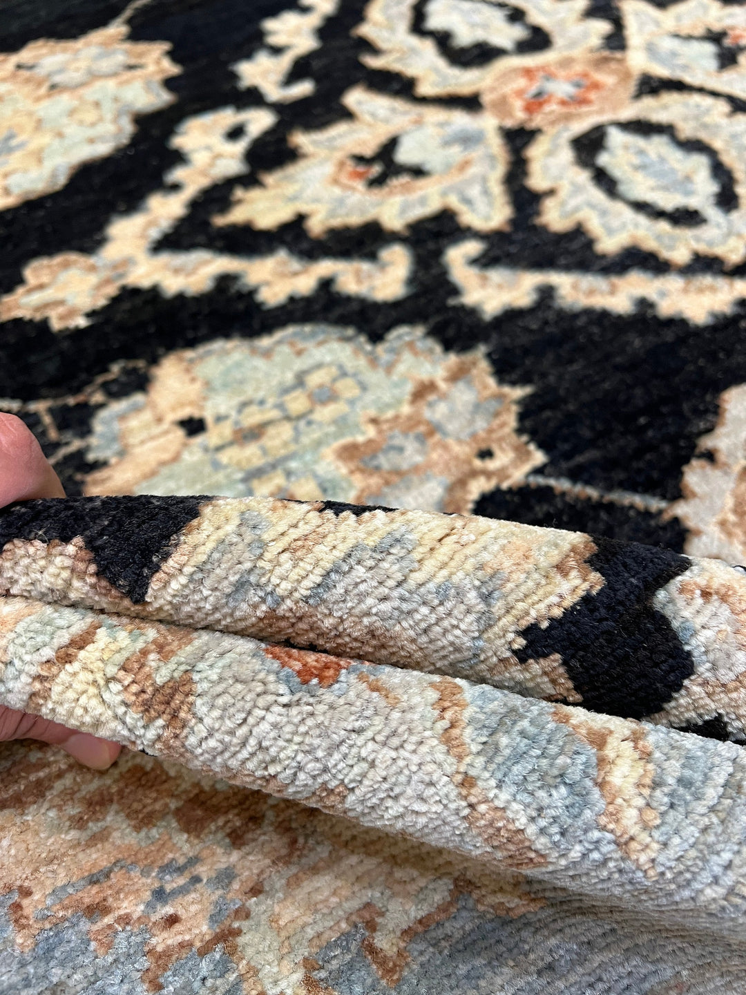 9X12 CHARCOAL BLACK HAND KNOTTED AFGHAN TRADITIONAL RUG-San Francisco Rugs--San Francisco Rugs