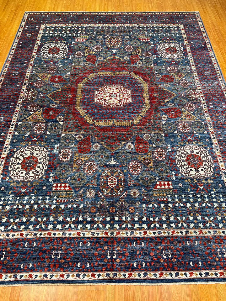9X12 WOOL & SILK MULTICOLOR MAMLUK HAND KNOTTED RUG-San Francisco Rugs--San Francisco Rugs