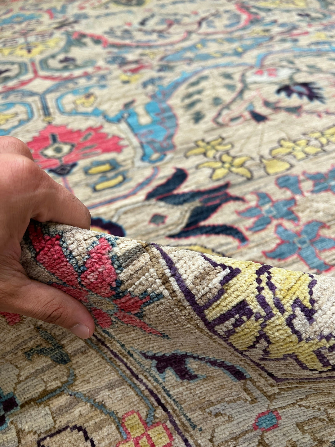 9X12 GRAY PASTEL BIJAR HAND KNOTTED AFGHAN RUG-San Francisco Rugs--San Francisco Rugs