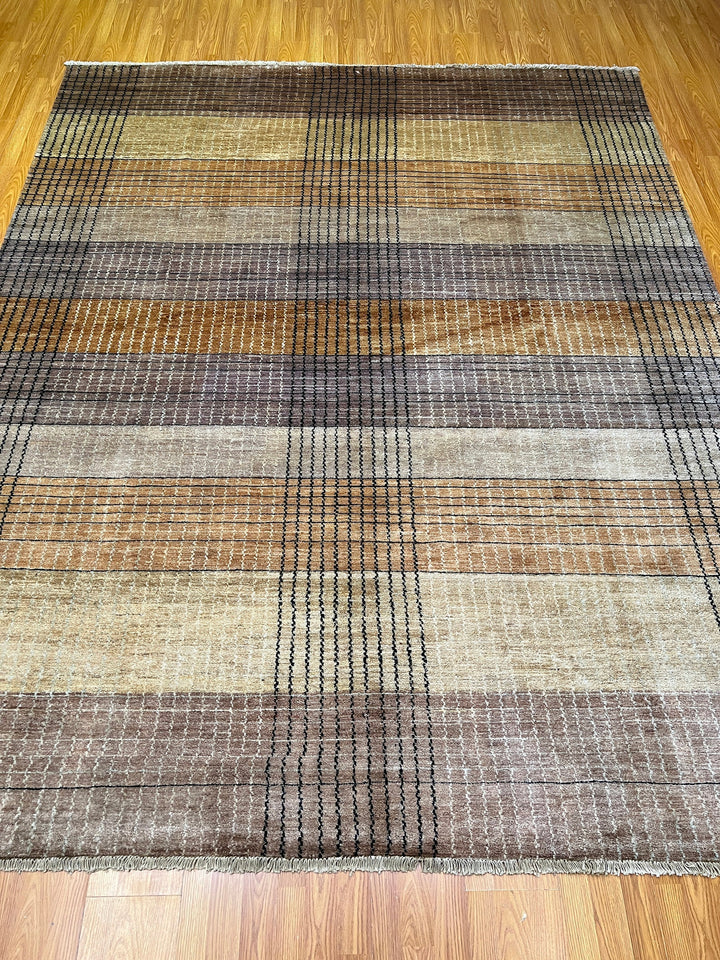 8X10 BROWN GOLD MOROCCAN HAND KNOTTED RUG-San Francisco Rugs--San Francisco Rugs