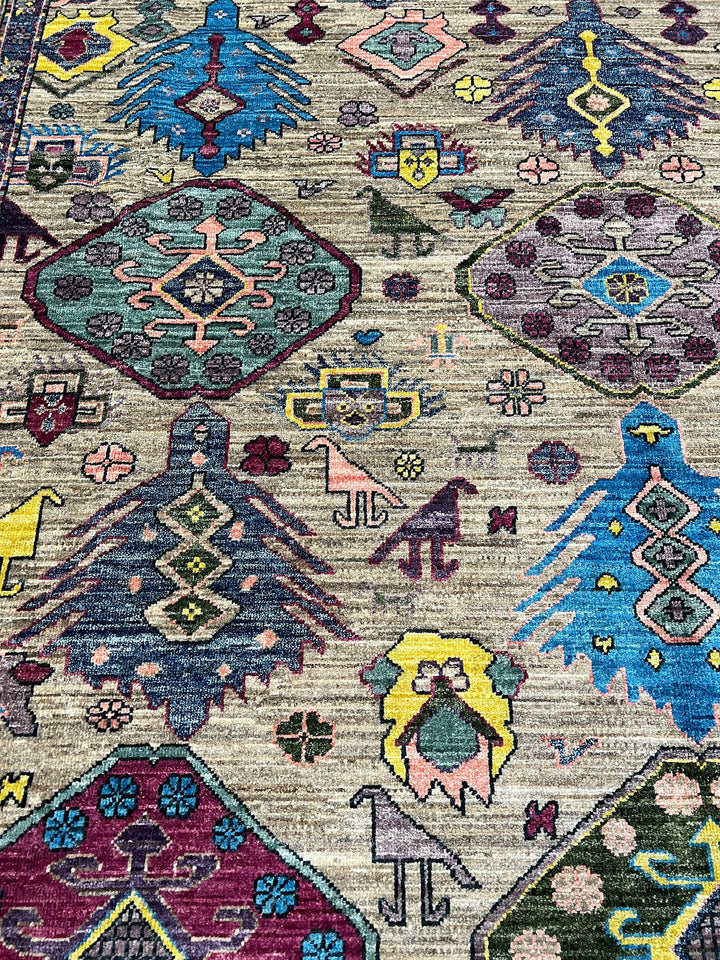 Gray 8x10 Ft Hand Knotted Wool Rug - Handmade Afghan Rug - Pastel Color Rugs - Home Decor Rugs - 8x10 Bedroom Rug - Living Room Rugs-San Francisco Rugs--San Francisco Rugs