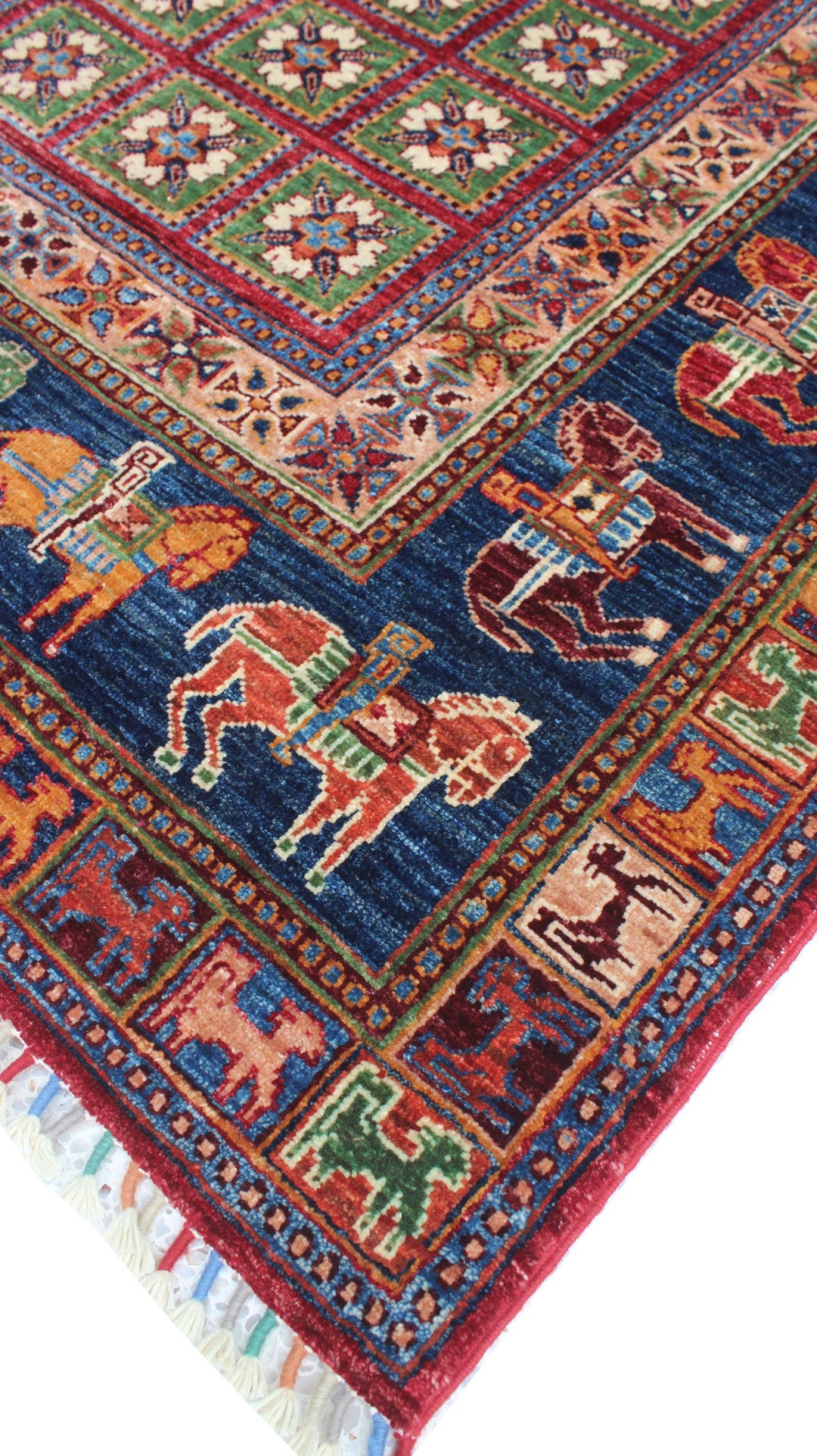 Pazyryk 4x6 Ft Hand Knotted Wool Rug - Tribal Wool Rug - 4x6 Entryway Rug - Kitchen Rug - Small Living Room, Bedroom Rug - Home Decor Rugs-San Francisco Rugs--San Francisco Rugs