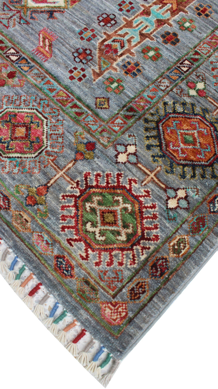 Gray 5x7 Ft Hand Knotted Wool Rug - Transitional Design Rug - Tribal Afghan Rug - 5x7 Bedroom Rug - Office Rug - Kids Room Rug - Home Decors-San Francisco Rugs--San Francisco Rugs