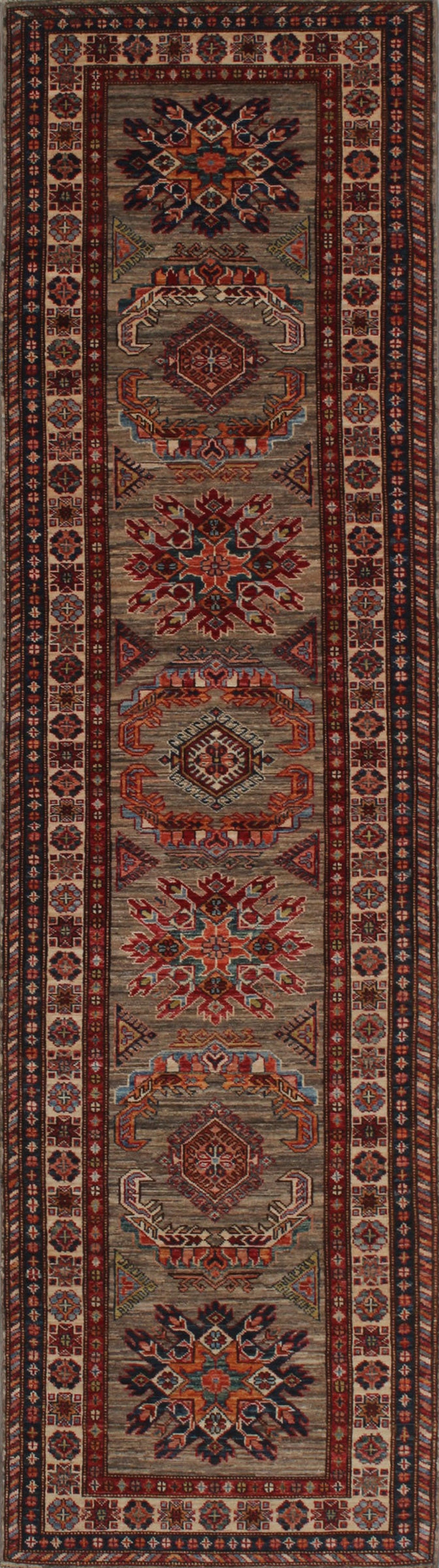 Gray 3x10 Ft Runner Rug - Hand Knotted Tribal Runner Rug - Exquisite Hallway Rug - Plush Wool Rug - 10 ft Kitchen Rug - home Decor Rugs-San Francisco Rugs--San Francisco Rugs
