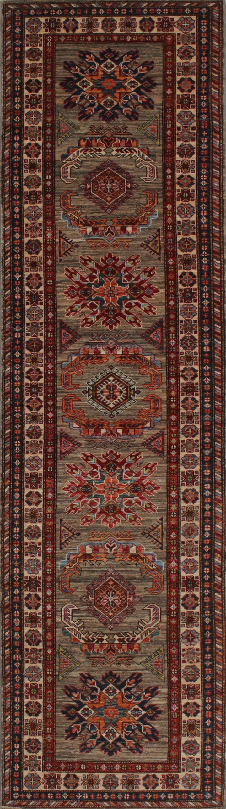 Gray 3x10 Ft Runner Rug - Hand Knotted Tribal Runner Rug - Exquisite Hallway Rug - Plush Wool Rug - 10 ft Kitchen Rug - home Decor Rugs-San Francisco Rugs--San Francisco Rugs