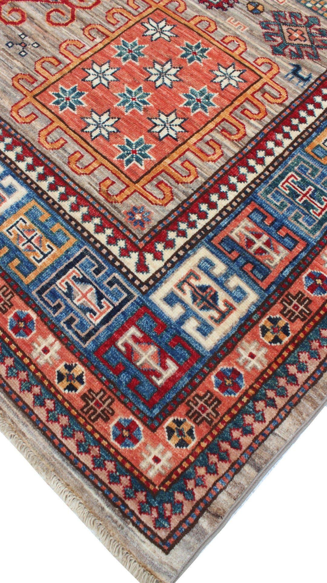 Gray 6x9 Ft Hand Knotted Tribal Rug - Plush, Soft Wool Rug - Medallion Design Rug - Small Bedroom Rug - Living Room Rug - Dining Room Rug-San Francisco Rugs--San Francisco Rugs