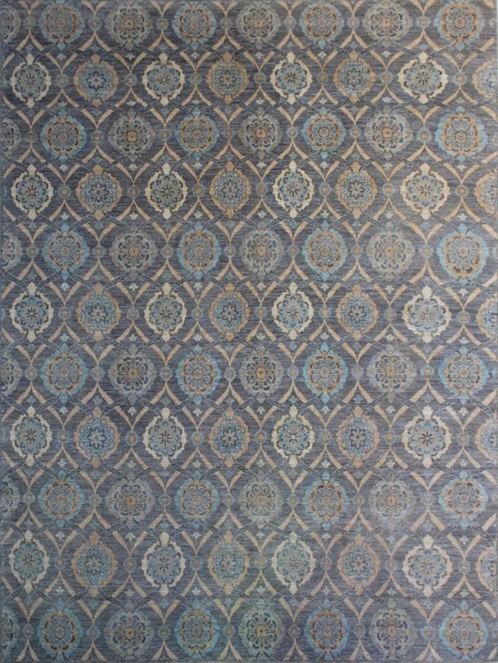 8x10 Ft Transitional Rug - Gray Blue Area Rug - Hand Knotted Wool Rug - Bedroom Rug - Dining Room Rug - Living Room Rug - Home Decor Rugs-San Francisco Rugs--San Francisco Rugs