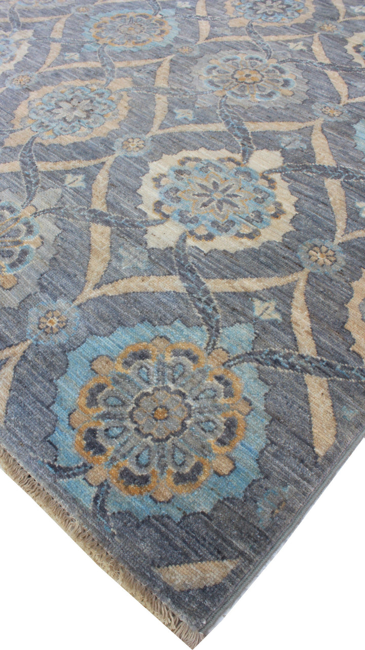 8x10 Ft Transitional Rug - Gray Blue Area Rug - Hand Knotted Wool Rug - Bedroom Rug - Dining Room Rug - Living Room Rug - Home Decor Rugs-San Francisco Rugs--San Francisco Rugs