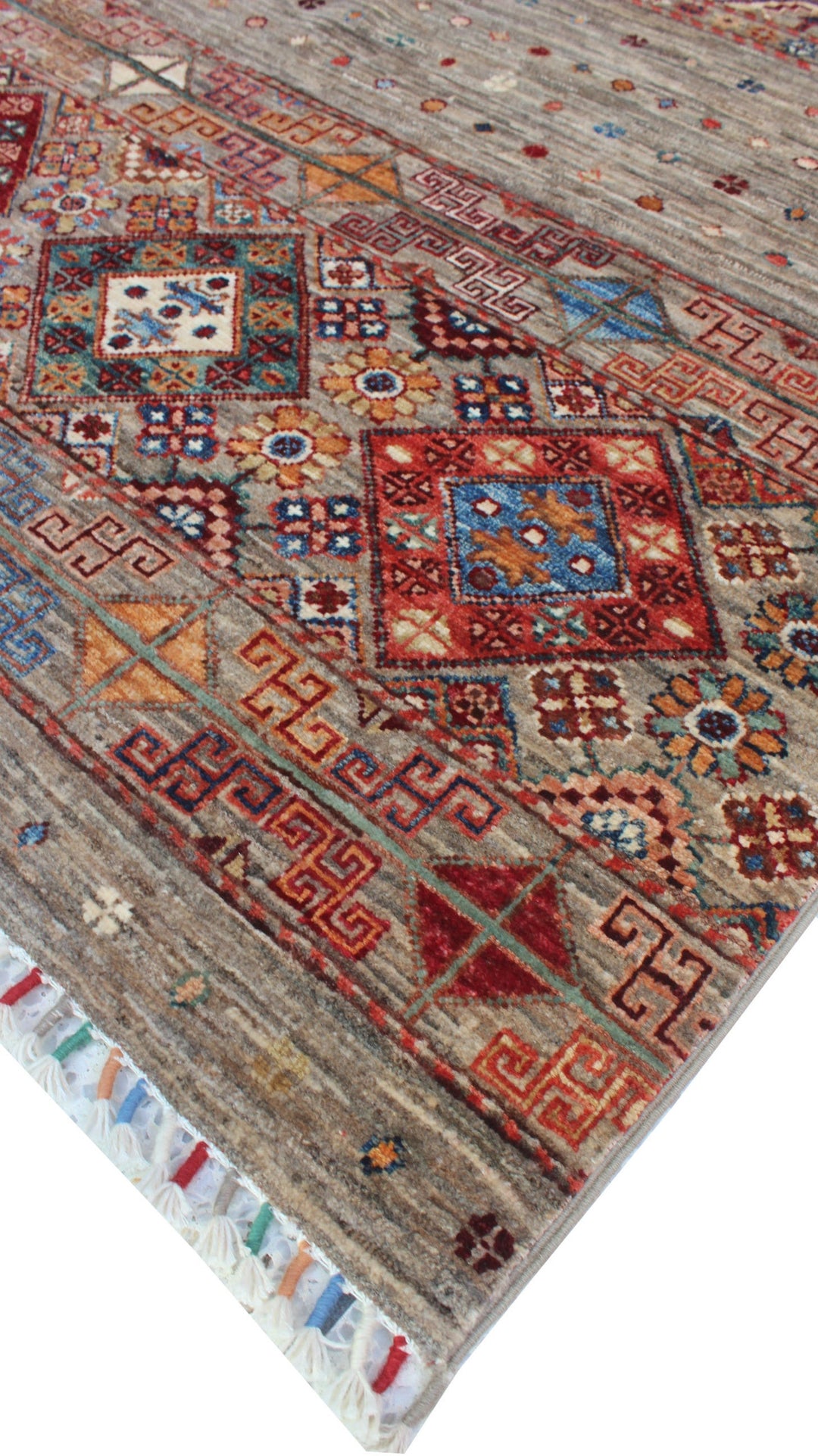 Gray 5x7 Ft Hand Knotted Rug - Khoy Nomad Design Rug - Afghan Tribal Rug - 5x7 Living Room, Dining Room, Office Rug - Interior Design Rug-San Francisco Rugs--San Francisco Rugs