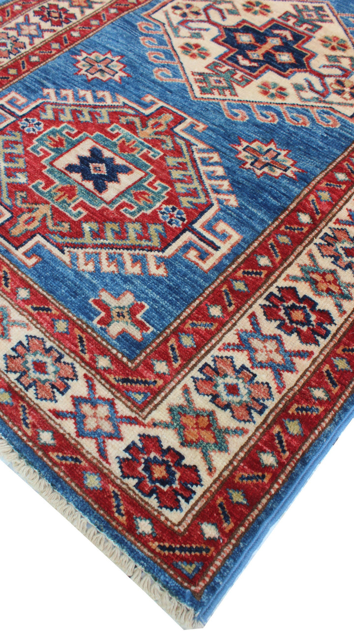 Blue 2'7x6'11 Ft Hand Knotted Runner Rug - Nomadic Shirvan Rug - Soft Wool Rug - Tribal Runner Rug - 3x7 Hallway Runner - Kitchen Runner Rug-San Francisco Rugs--San Francisco Rugs