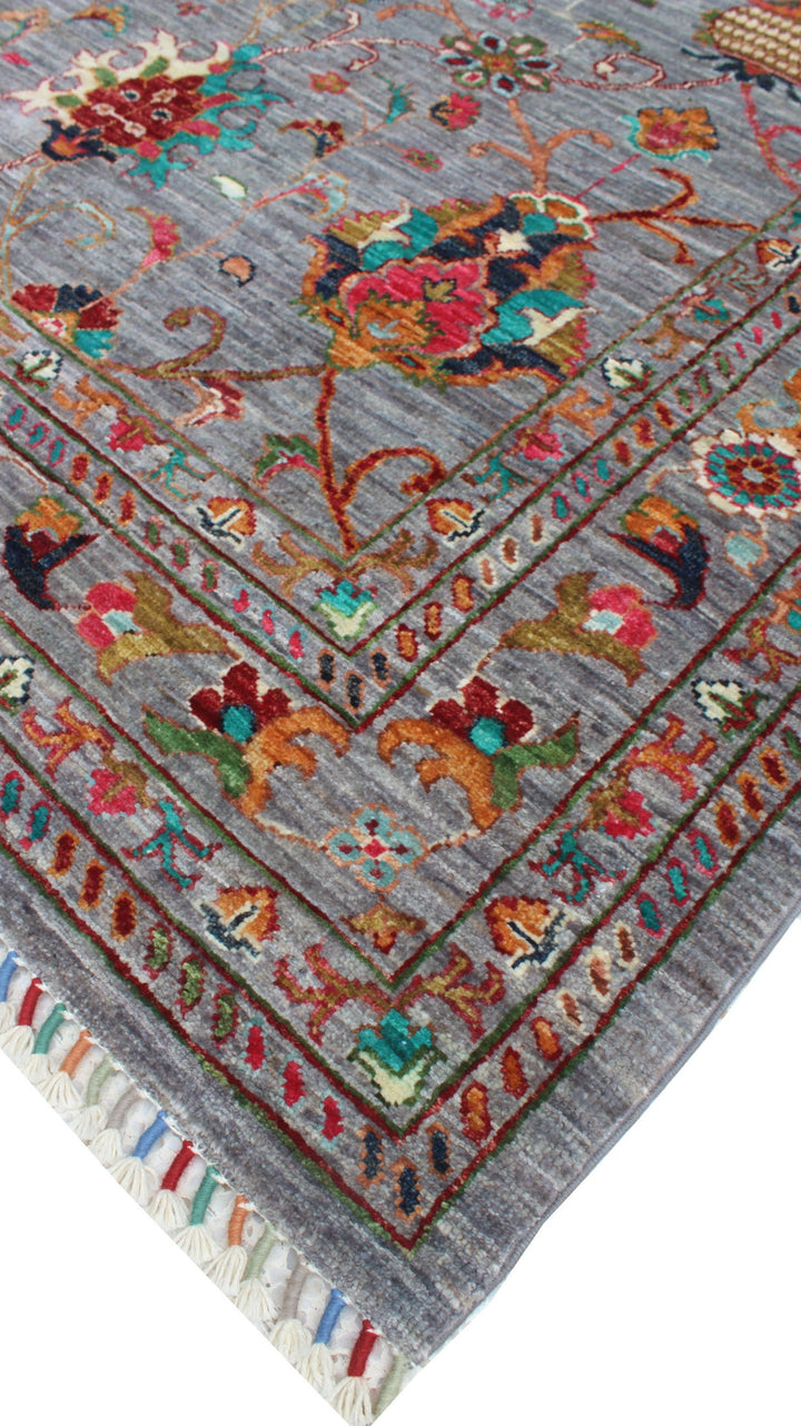 Gray 5x7 F Hand Knotted Rug - Natural Dye Wool Rug - Tribal Area Rug - Exquisite, Home Decor Rugs - 5x7 Office Rug - Bedroom Rug-San Francisco Rugs--San Francisco Rugs