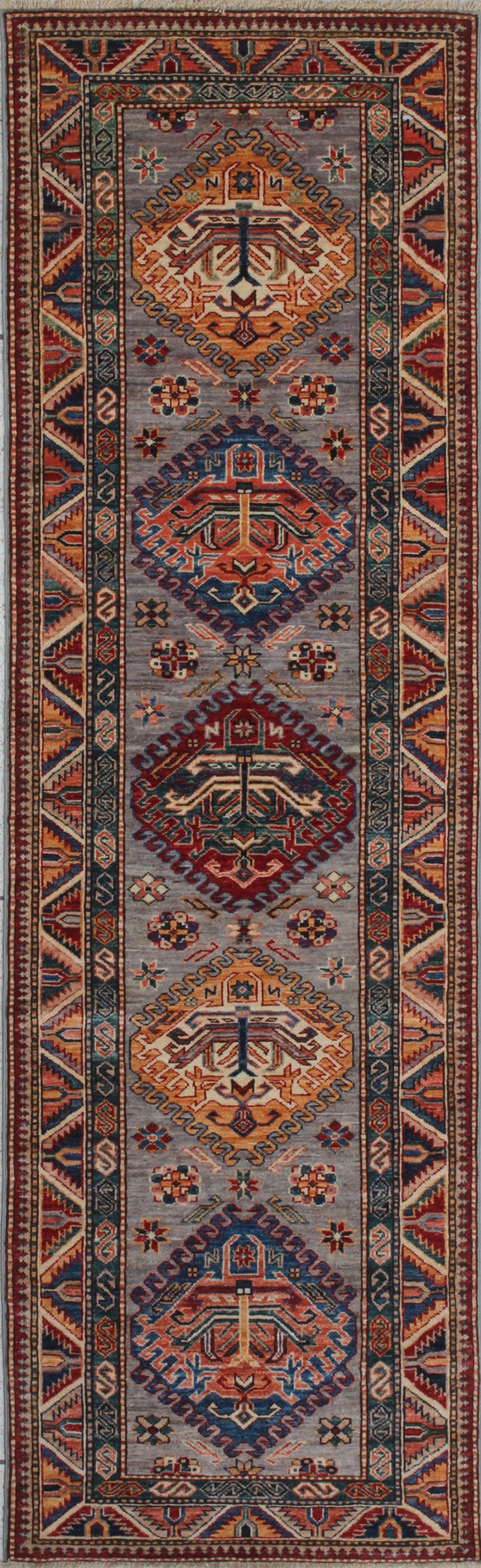 Tribal 3x9 Ft Hand Knotted Runner Rug - Soft Plush Wool Rug - 9 Ft Hallway Runner - Kitchen Runner Rug - Home Decor Rugs-San Francisco Rugs--San Francisco Rugs