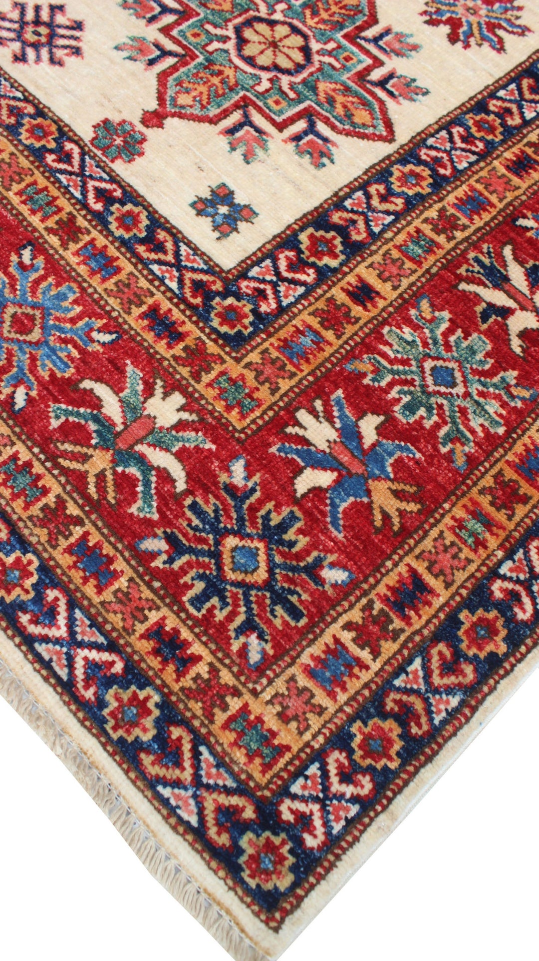 6x8 Ft Hand Knotted Rugs - Cream Red Tribal Rug - Soft Plush Wool Rug - Exquisite Design Rug - Bedroom Rug - Office Rug - Home Decor Rugs-San Francisco Rugs--San Francisco Rugs