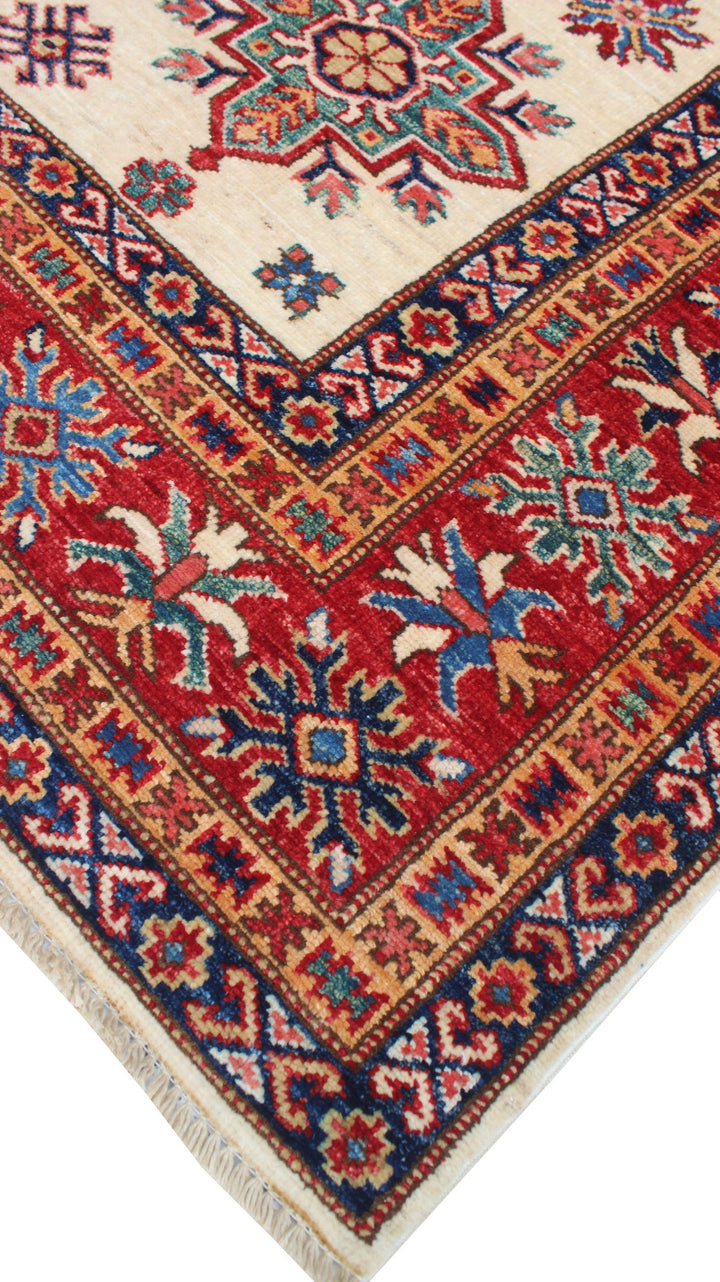 6x8 Ft Hand Knotted Rugs - Cream Red Tribal Rug - Soft Plush Wool Rug - Exquisite Design Rug - Bedroom Rug - Office Rug - Home Decor Rugs-San Francisco Rugs--San Francisco Rugs