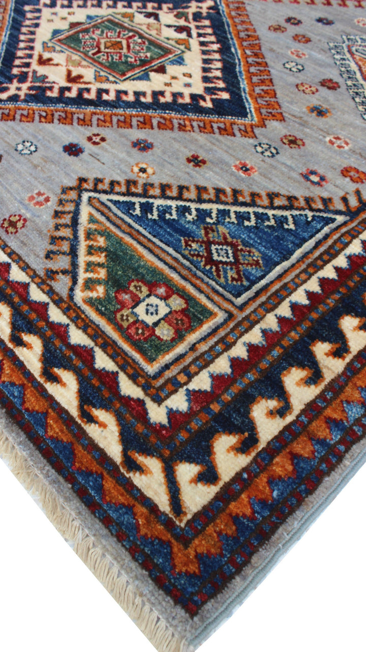 4x6 Ft Hand Knotted Gray Rug - Small Tribal Rug - Soft, Plush Wool Rug - Small Living Room Rug - Kitchen Rug - Entryway Rug - Home Decor Rug-San Francisco Rugs--San Francisco Rugs