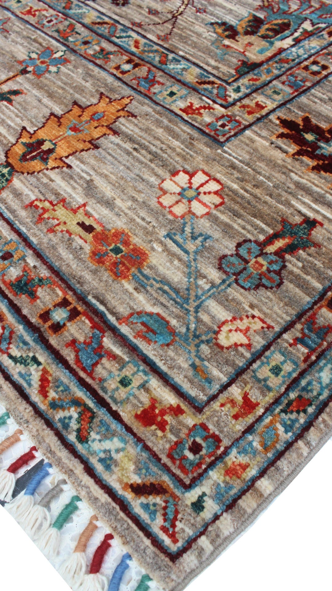 5'6x8'2 Ft Hand Knotted Rug - Natural Gray, LambsWool Rug - Tribal Afghan Rug - 6x8 Bedroom Rug - Living Room Rug - Office Rug - Home Decors-San Francisco Rugs--San Francisco Rugs