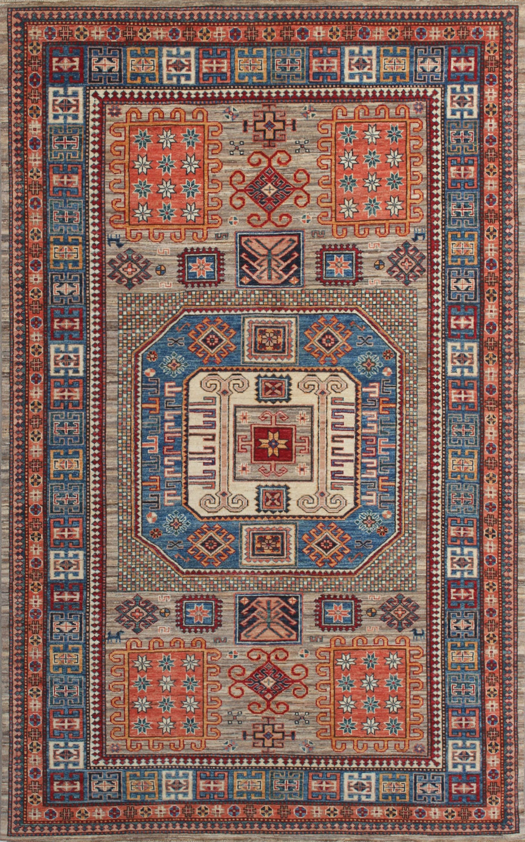 Gray 6x9 Ft Hand Knotted Tribal Rug - Plush, Soft Wool Rug - Medallion Design Rug - Small Bedroom Rug - Living Room Rug - Dining Room Rug-San Francisco Rugs--San Francisco Rugs