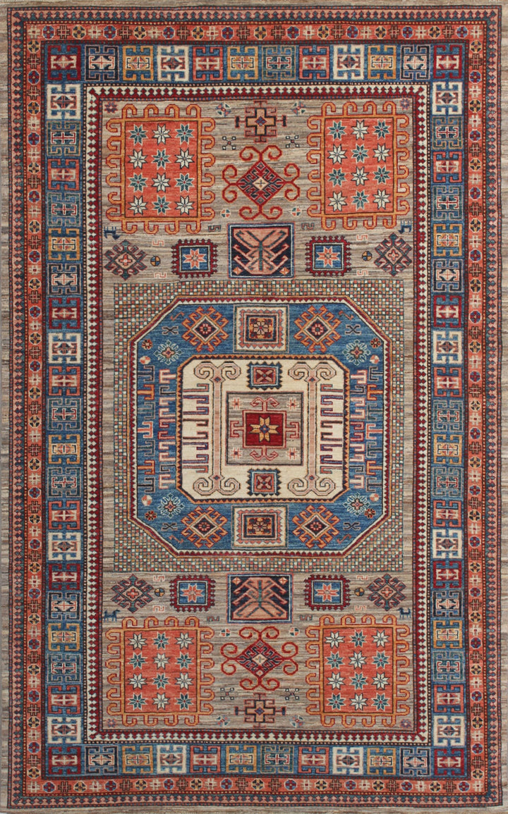 Gray 6x9 Ft Hand Knotted Tribal Rug - Plush, Soft Wool Rug - Medallion Design Rug - Small Bedroom Rug - Living Room Rug - Dining Room Rug-San Francisco Rugs--San Francisco Rugs