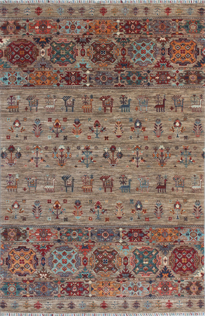 Khoy Nomad 5'9x8'4 Ft Hand Knotted Rug - Tribal Area Rug - Natural Dye Wool Rug - 6x8 Bedroom Rug - Living Room Rug - Small Office Rug-San Francisco Rugs--San Francisco Rugs