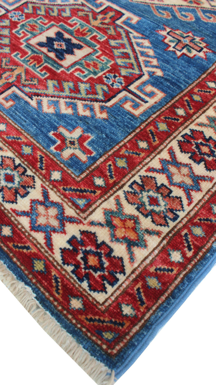 Blue 2'7x6'11 Ft Hand Knotted Wool Runner Rug - Soft Plush Wool Rug - 7 Feet Hallway Runner Rug - Entryway Runner Rug - Home Decor Rugs-San Francisco Rugs--San Francisco Rugs