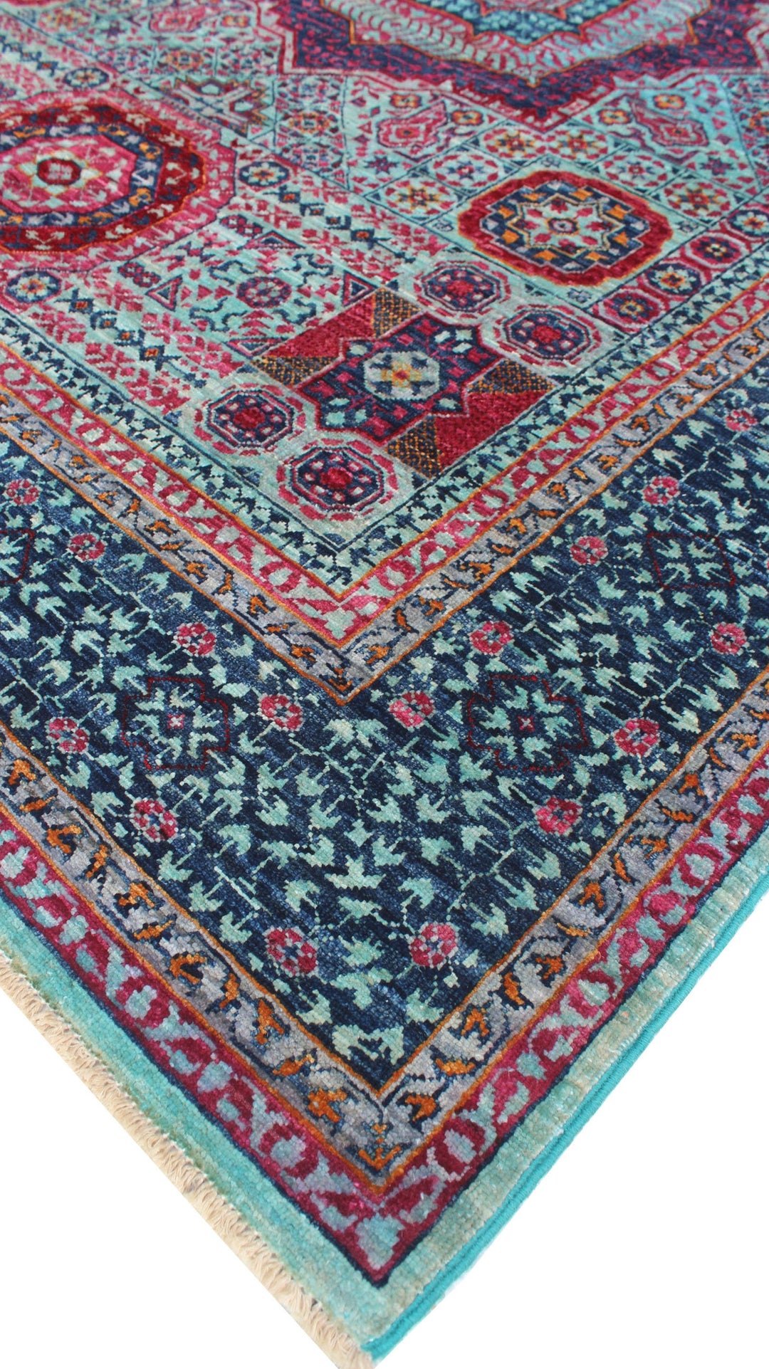 Blue 5x7 Ft Hand Knotted Mamluk Rug - Medallion Style Rug - Exquisite Design Rug - Plush Wool Rug - 5x7 Dining Room Rug - Living Room Rug-San Francisco Rugs--San Francisco Rugs