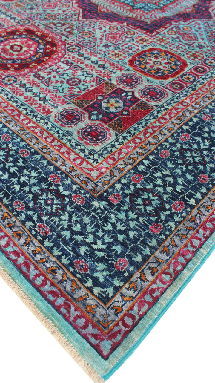 Blue 5x7 Ft Hand Knotted Mamluk Rug - Medallion Style Rug - Exquisite Design Rug - Plush Wool Rug - 5x7 Dining Room Rug - Living Room Rug-San Francisco Rugs--San Francisco Rugs