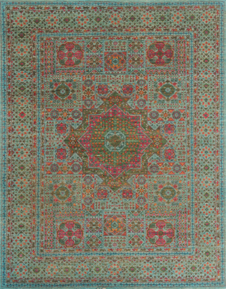 Turquoise 5'2x6'5 Ft Hand Knotted Rug - Ottoman Mamluk Rug - Beautiful Color Rug - 5x7 Dining Room, Living Room, Office Rug- Home Decor Rugs-San Francisco Rugs--San Francisco Rugs
