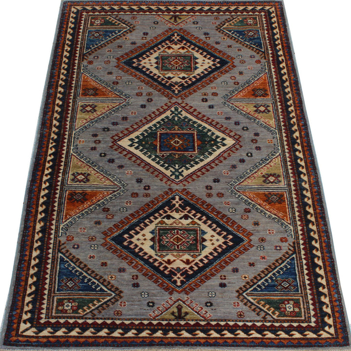 4x6 Ft Hand Knotted Gray Rug - Small Tribal Rug - Soft, Plush Wool Rug - Small Living Room Rug - Kitchen Rug - Entryway Rug - Home Decor Rug-San Francisco Rugs--San Francisco Rugs