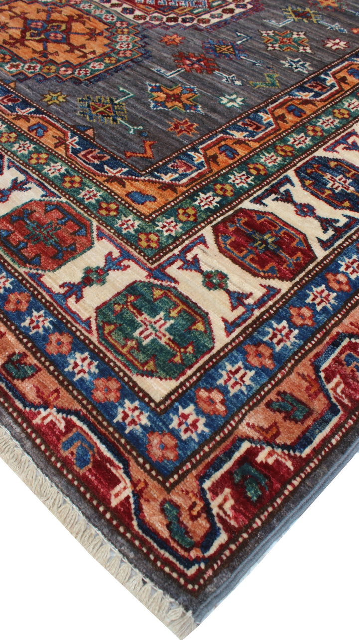 Gray Beige 5x7 Ft Hand Woven Rug - Tribal Afghan Rug - Soft LambsWool Rug - Bedroom Rug - Office Rug - Kitchen Rug - Family Room Rug-San Francisco Rugs--San Francisco Rugs