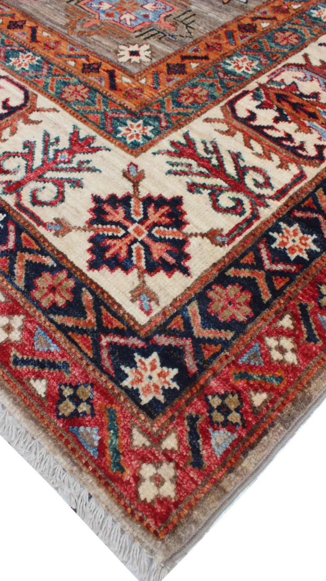 Gray 5'7x8'1 Ft Hand Knotted Wool Rug - Tribal Area Rug - 6x8 Office Rug - Living Room Rug - Small Dining Room Rug - Home Decor Rugs-San Francisco Rugs--San Francisco Rugs