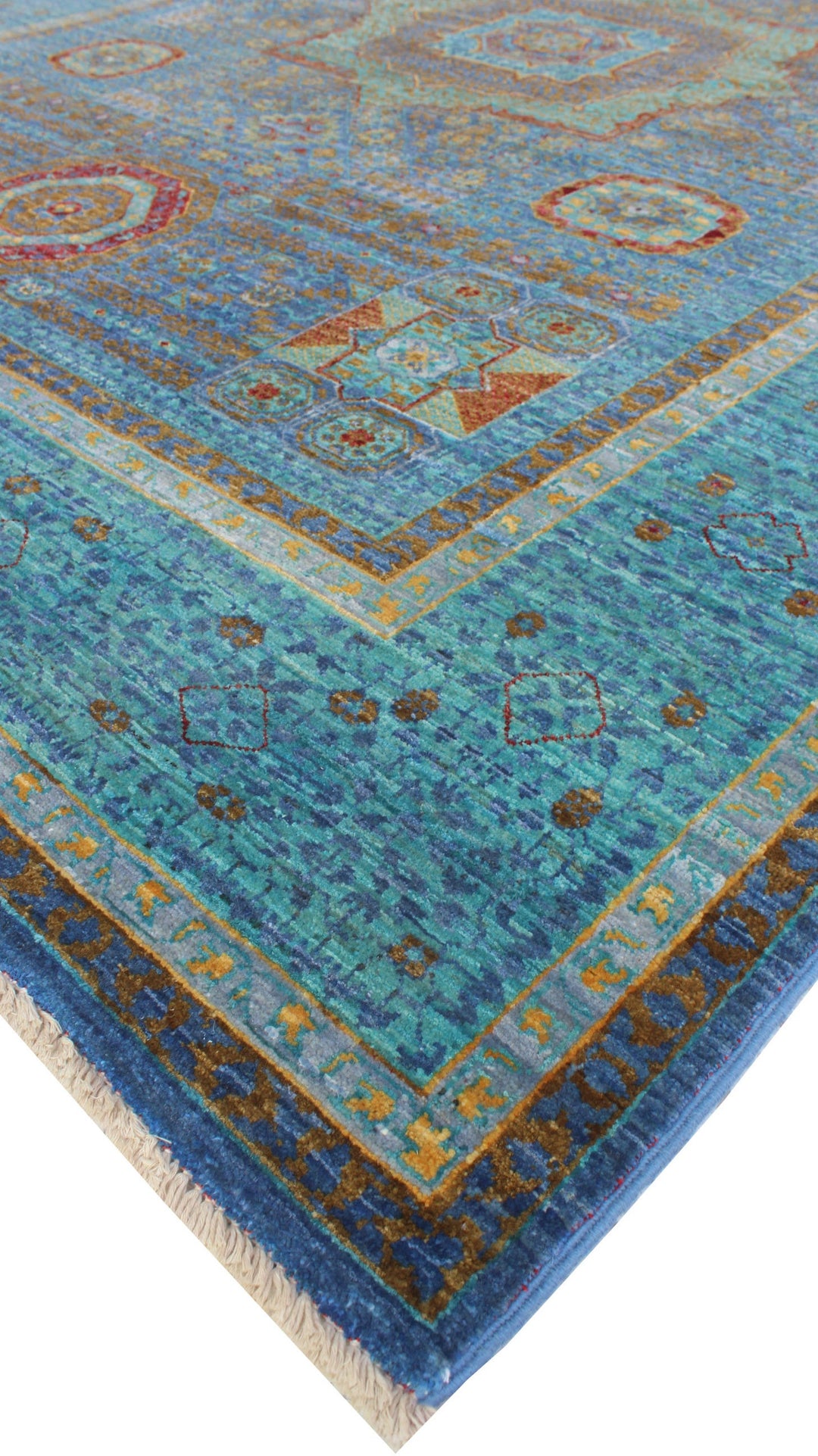 Turquoise 6x8 Ft Hand Knotted Mamluk Rug - High Quality Area Rug - Medallion Rug - Oriental Rug For Living Room, Dining Room, Bedroom-San Francisco Rugs--San Francisco Rugs
