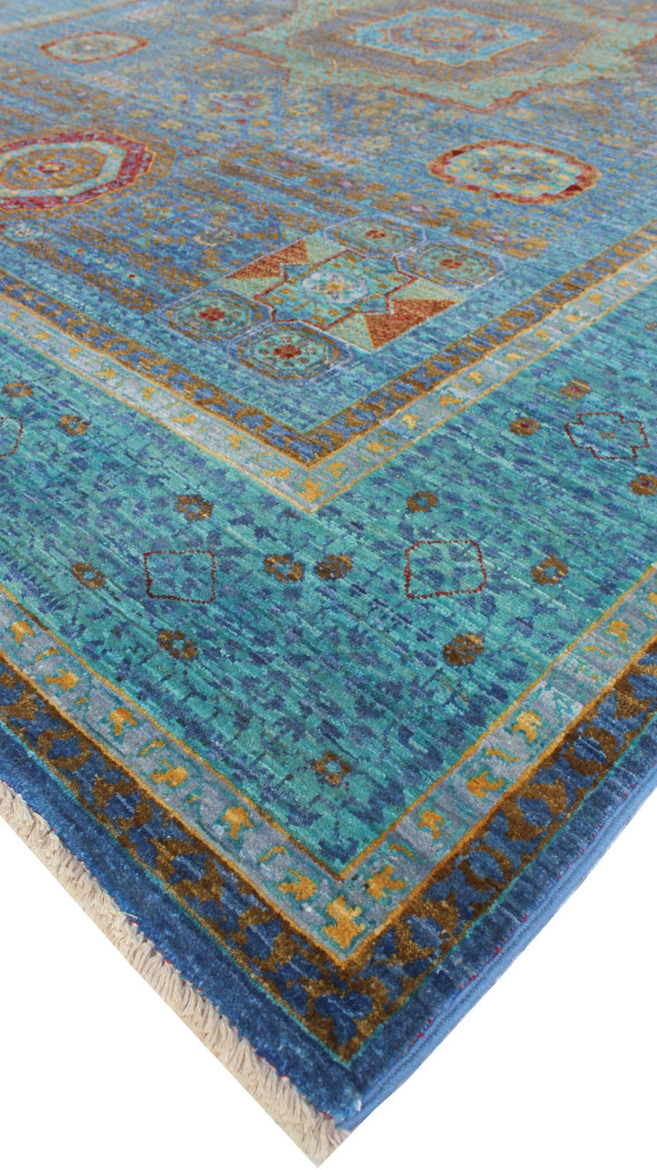 Turquoise 6x8 Ft Hand Knotted Mamluk Rug - High Quality Area Rug - Medallion Rug - Oriental Rug For Living Room, Dining Room, Bedroom-San Francisco Rugs--San Francisco Rugs