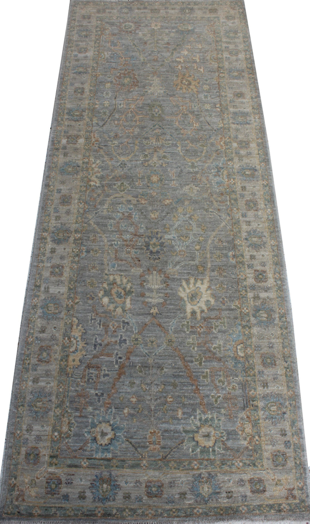 Gray 3x8 Ft Hand Knotted Wool Runner Rug - Turkish Oushak Rug - Home Decor Runner Rug - 8 Ft Hallway Runner Rug - Kitchen Rug - Office Rug-San Francisco Rugs--San Francisco Rugs