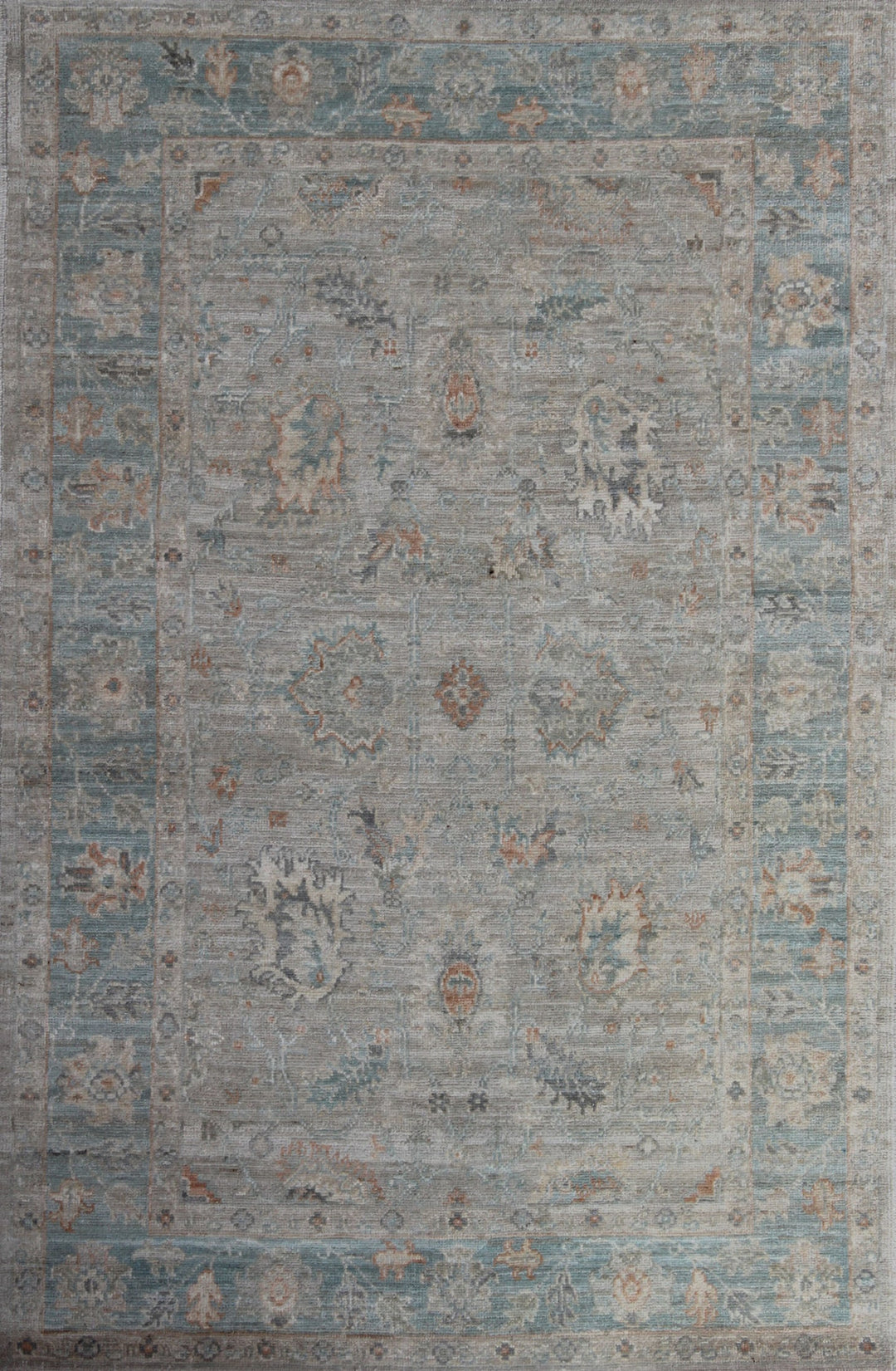 Turkish Oushak Rug - Muted Color Rug - Hand Knotted Oriental Rug - 4x6 Ft Tribal Rug - Gray Blue Beige Rug - Entryway Rug - Small Office Rug-San Francisco Rugs--San Francisco Rugs