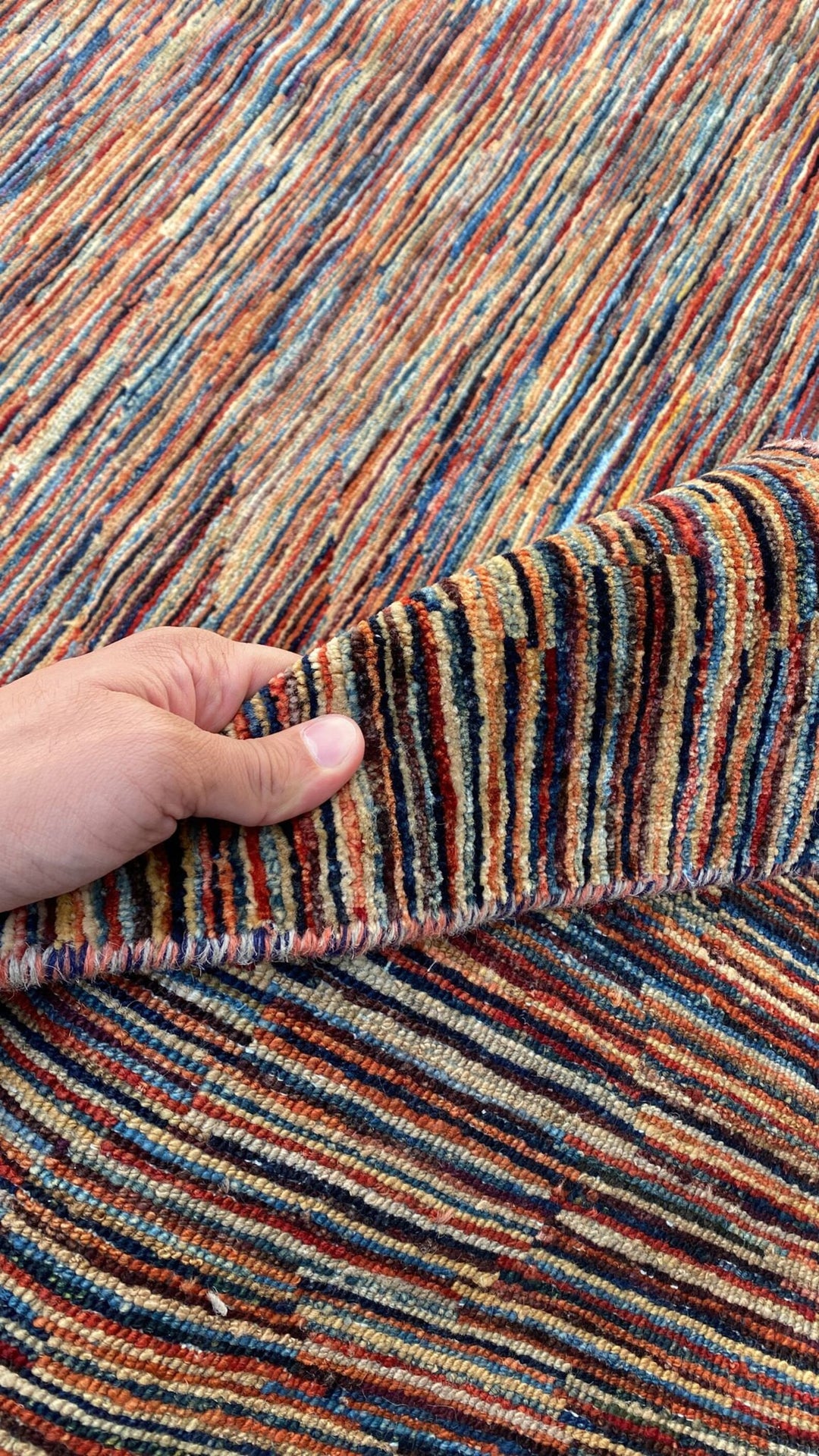 8X10 MULTICOLOR STRIPED HAND KNOTTED MODERN RUG-San Francisco Rugs--San Francisco Rugs