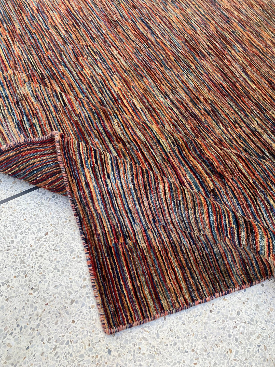 8X10 MULTICOLOR STRIPED HAND KNOTTED MODERN RUG-San Francisco Rugs--San Francisco Rugs