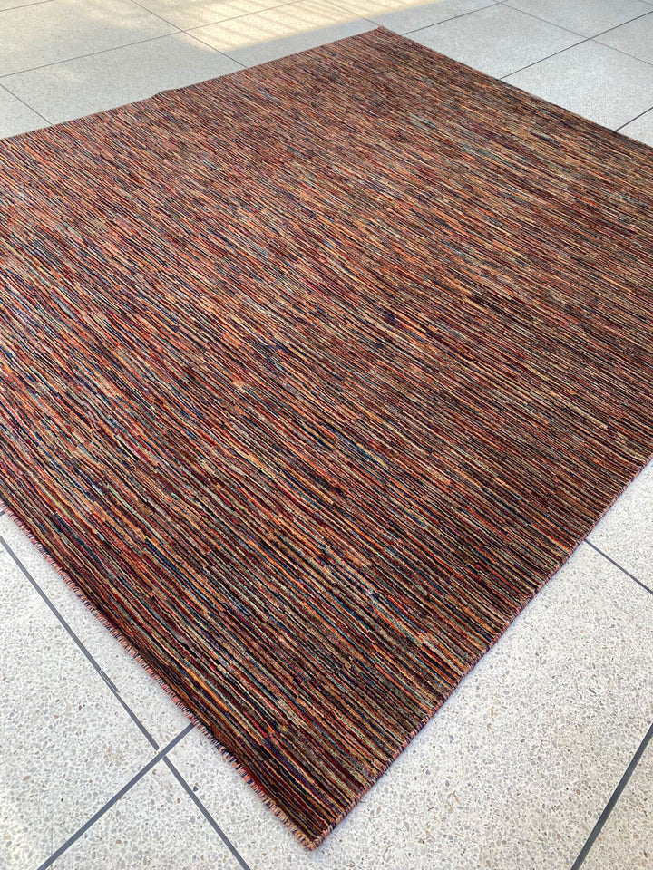 8X10 MULTICOLOR STRIPED HAND KNOTTED MODERN RUG-San Francisco Rugs--San Francisco Rugs