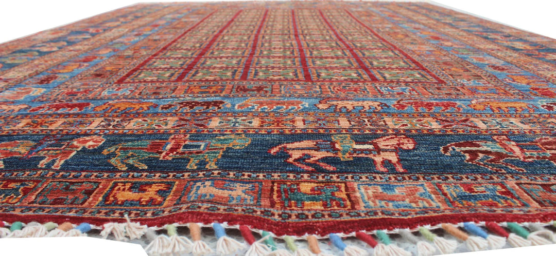 5.7X7.9 ft Hand Knotted Pzyryk Design Animal Print Rug-San Francisco Rugs--San Francisco Rugs