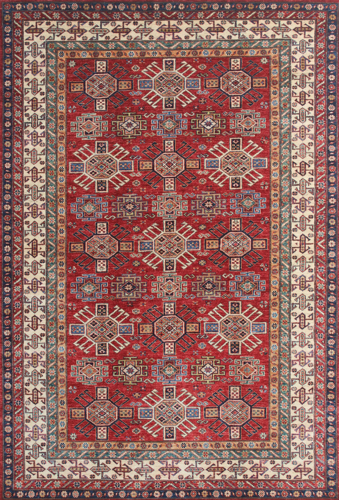 Red 6X9 ft Hand Knotted Kazak Rug-San Francisco Rugs--San Francisco Rugs